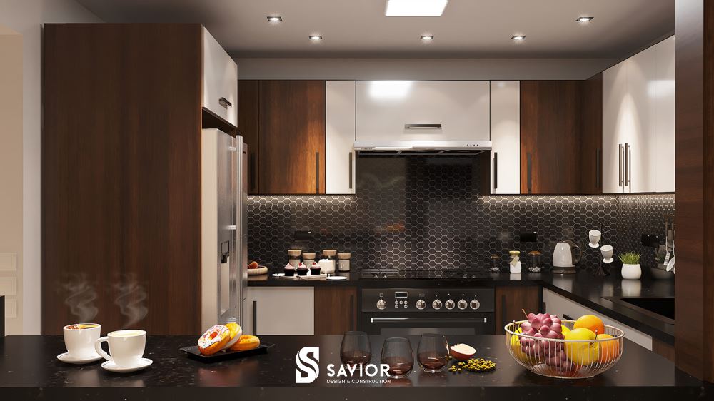 Khu vực nhà bếp gọn gàng, tiện nghi