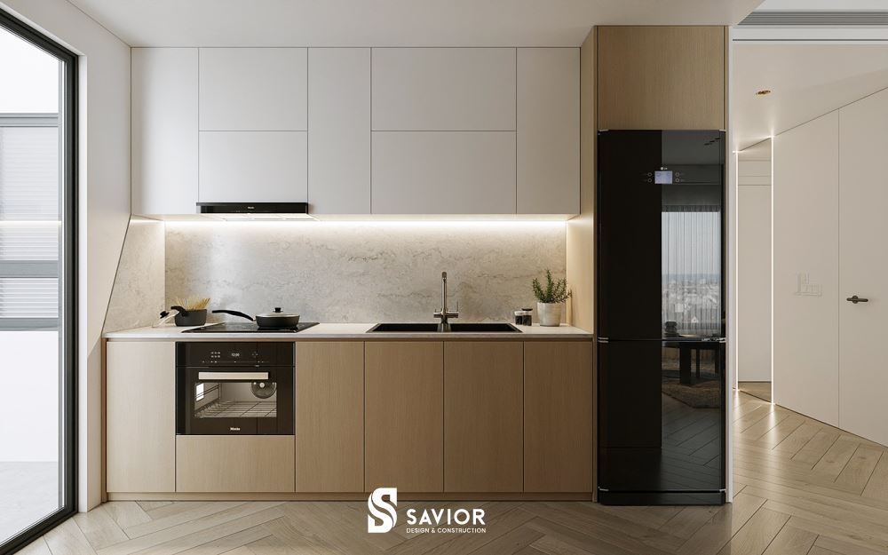 Nhà bếp dáng chữ I tiện lợi, tối ưu không gian