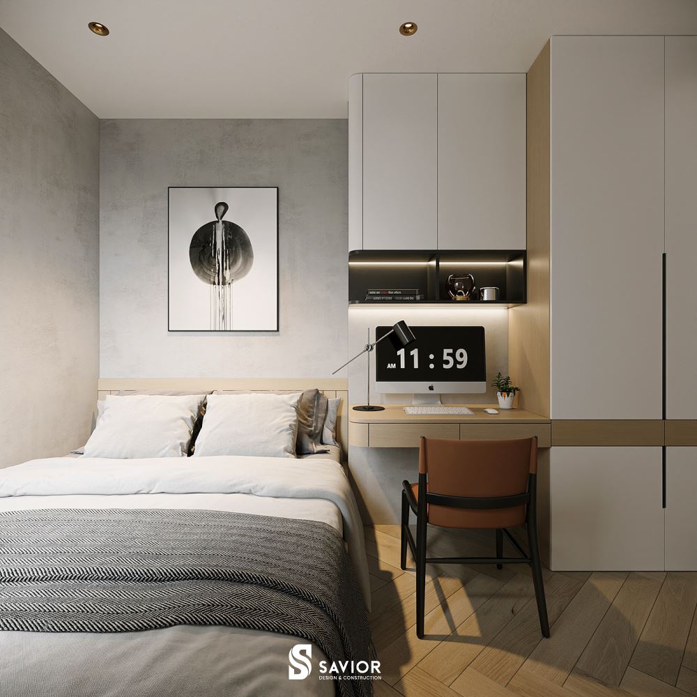 Phòng ngủ thứ hai được tối ưu hóa, tận dụng không gian đáp ứng nhu cầu sử dụng của gia chủ