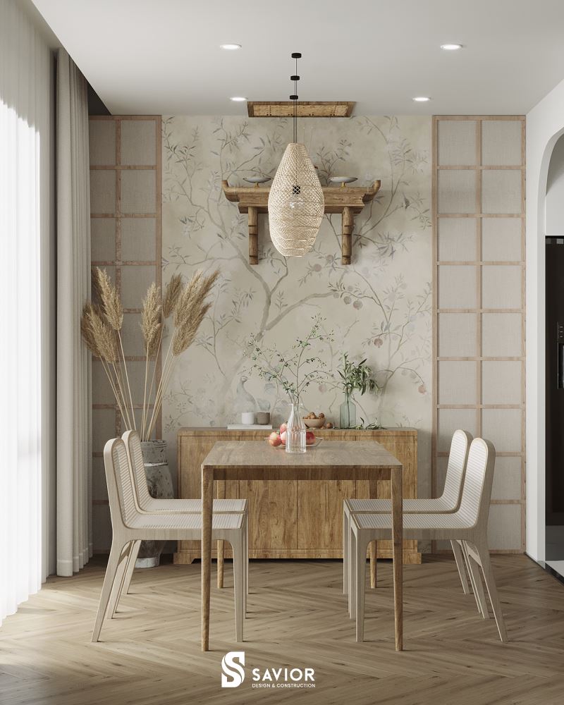 Không gian phòng ăn thoáng đãng, ấm cúng 