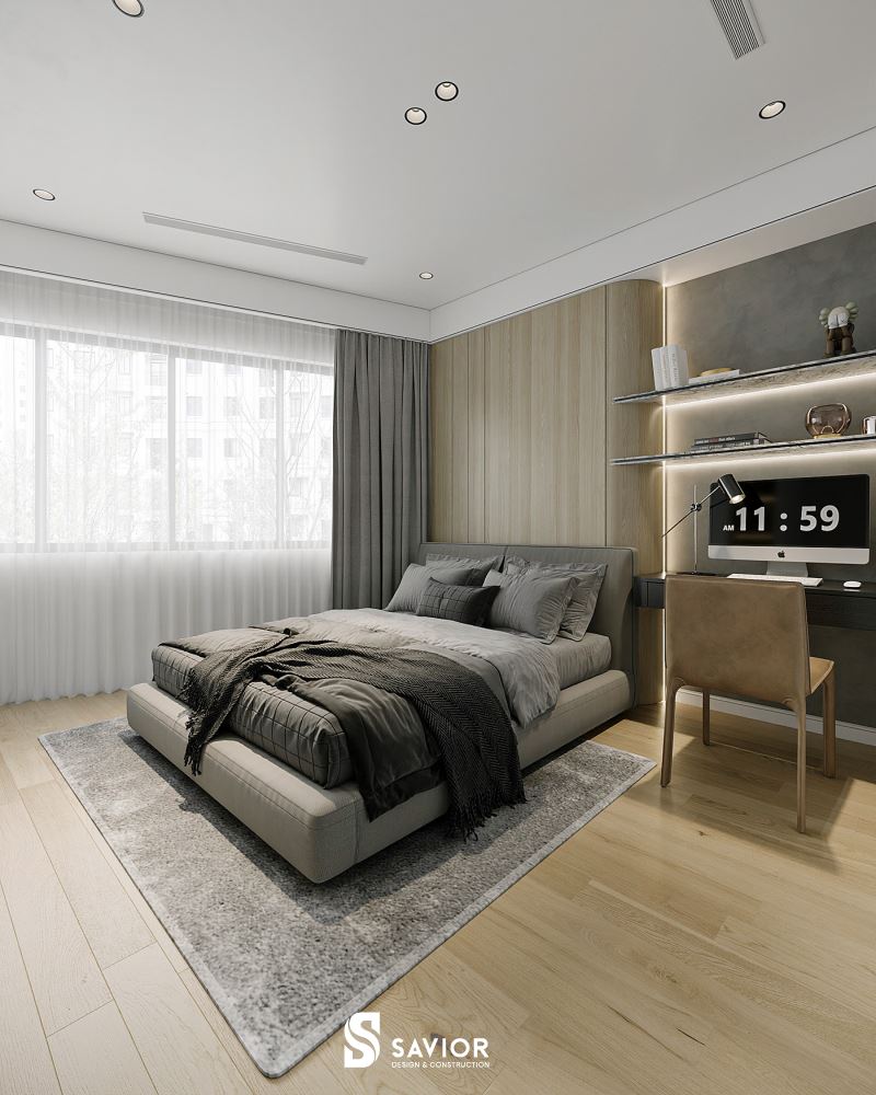 Không gian phòng ngủ thứ 2 cũng được thiết kế hiện đại, tiện nghi nhất