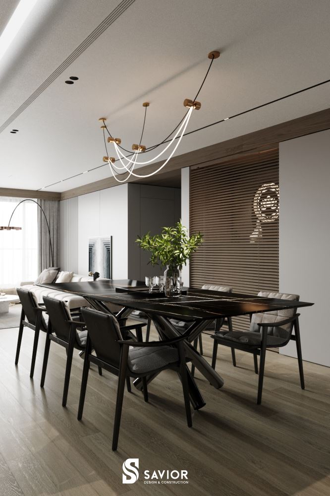 Không gian bàn ăn thiết kế mở thông thoáng