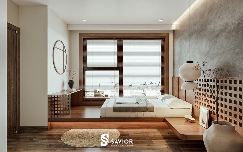 Phòng ngủ với thiết kế giường bệt - đặc trưng của những ngôi nhà Nhật