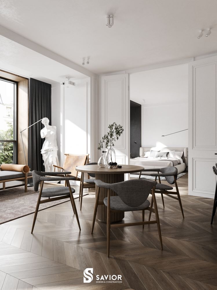 Nét hiện đại kết hợp với các chi tiết cổ điển sang trọng