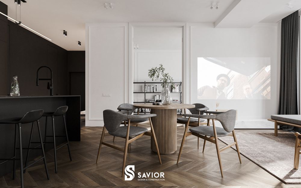 Toàn bộ căn hộ được thiết kế mở thông thoáng