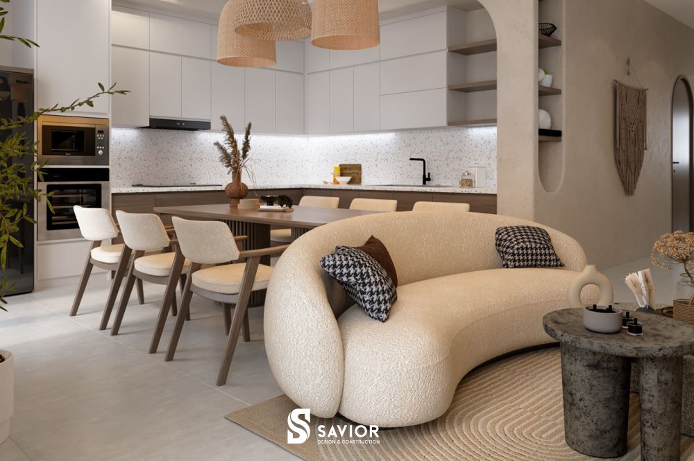 Phong cách Farmhouse cho mẫu thiết kế nội thất chung cư 70m2 