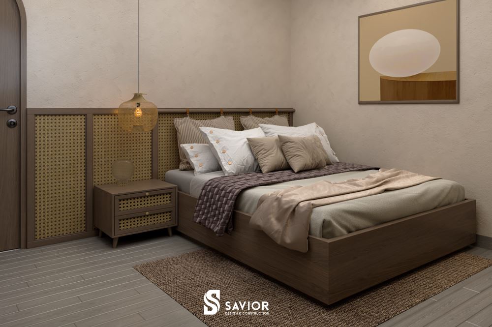 Phòng ngủ con thứ hai bài trí tập trung vào công năng sử dụng