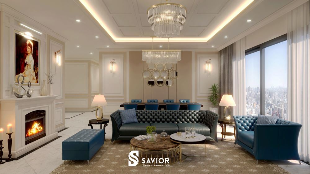 Mẫu thiết kế nội thất chung cư 70m2 tân cổ điển sang trọng 