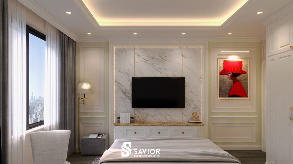 Chất liệu đá tự nhiên marble dùng ốp vách tivi