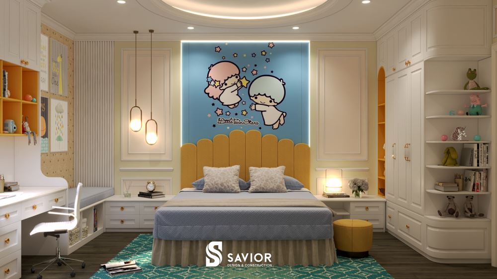 Phòng ngủ con sinh động, đáng yêu và tiện nghi