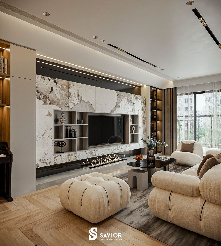 Mẫu thiết kế nội thất chung cư 70m2 Modern Luxury sang trọng, hiện đại