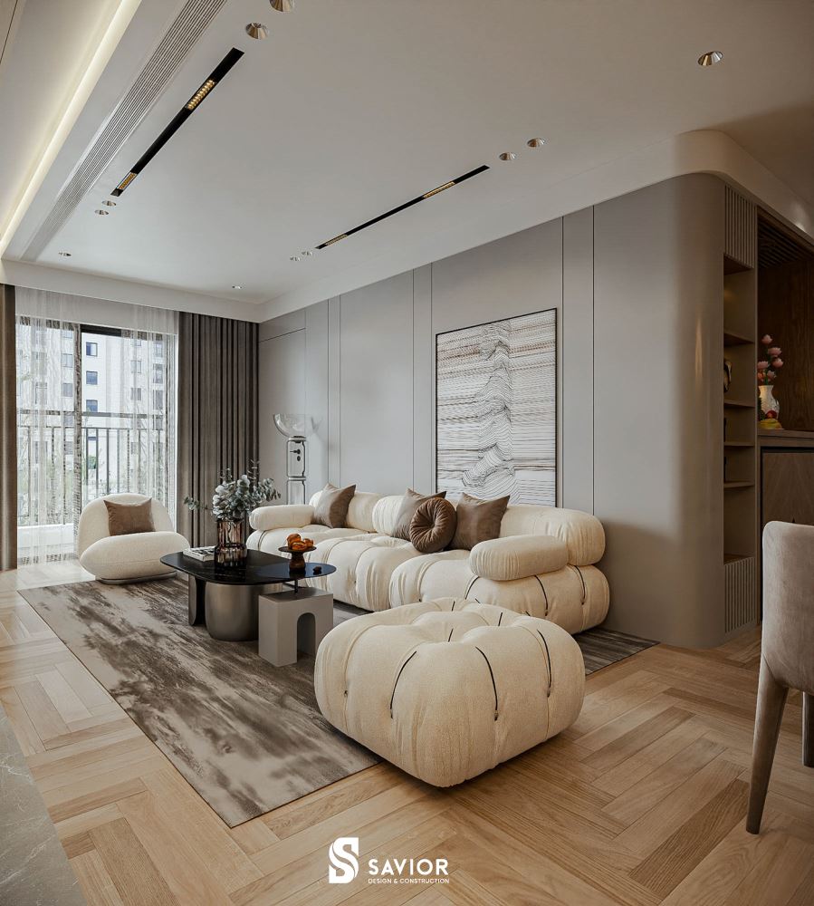 Phòng khách tạo ấn tượng với bộ sofa kiểu dáng độc đáo