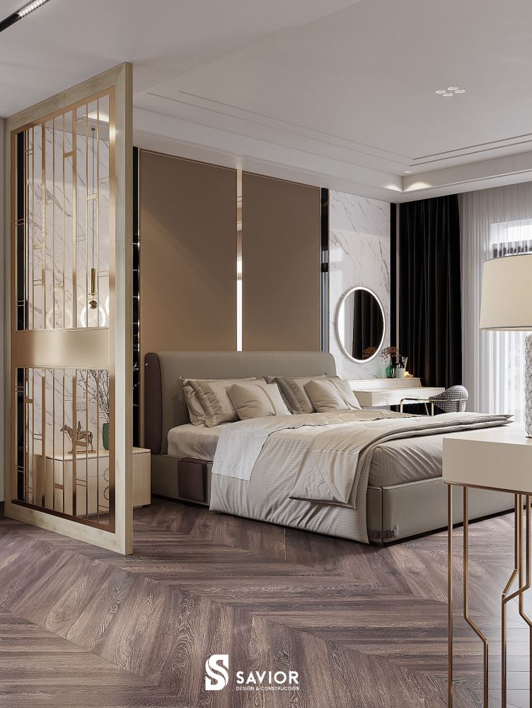 Phòng ngủ Master thoáng đãng, bố cục hài hòa