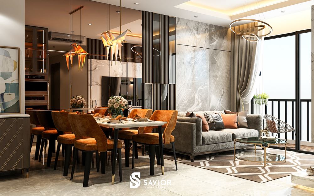 Mẫu thiết kế nội thất chung cư 70m2 3 phòng ngủ tiện nghi, sang trọng