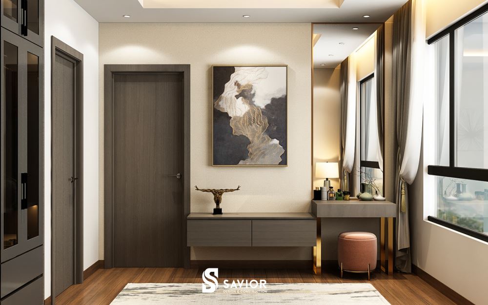 Không gian căn phòng tươi sáng, sinh động bởi được tận dụng nguồn ánh sáng tự nhiên