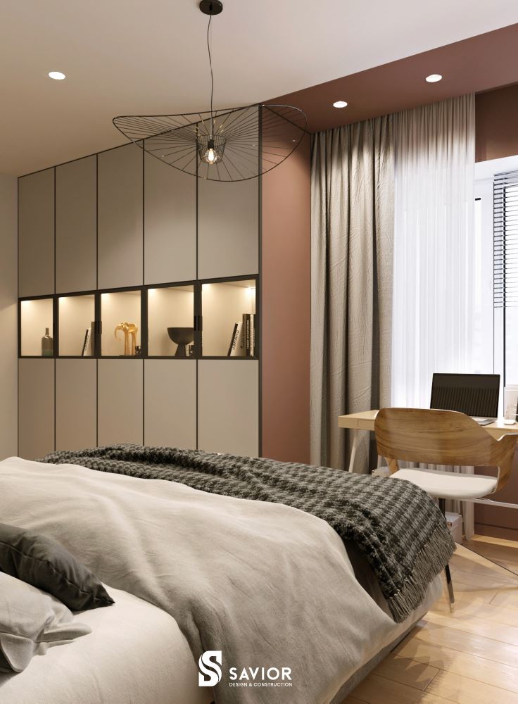 Thiết kế tủ quần áo âm tường tiết kiệm diện tích