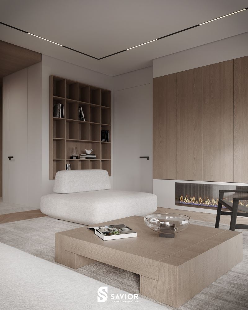 Chất liệu gỗ công nghiệp được sử dụng khá nhiều trong phong cách hiện đại