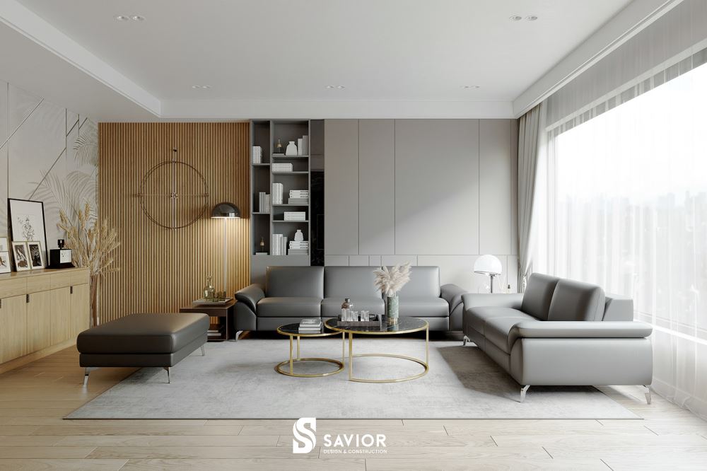 Mẫu thiết kế nội thất chung cư hiện đại 90m2 tiện nghi