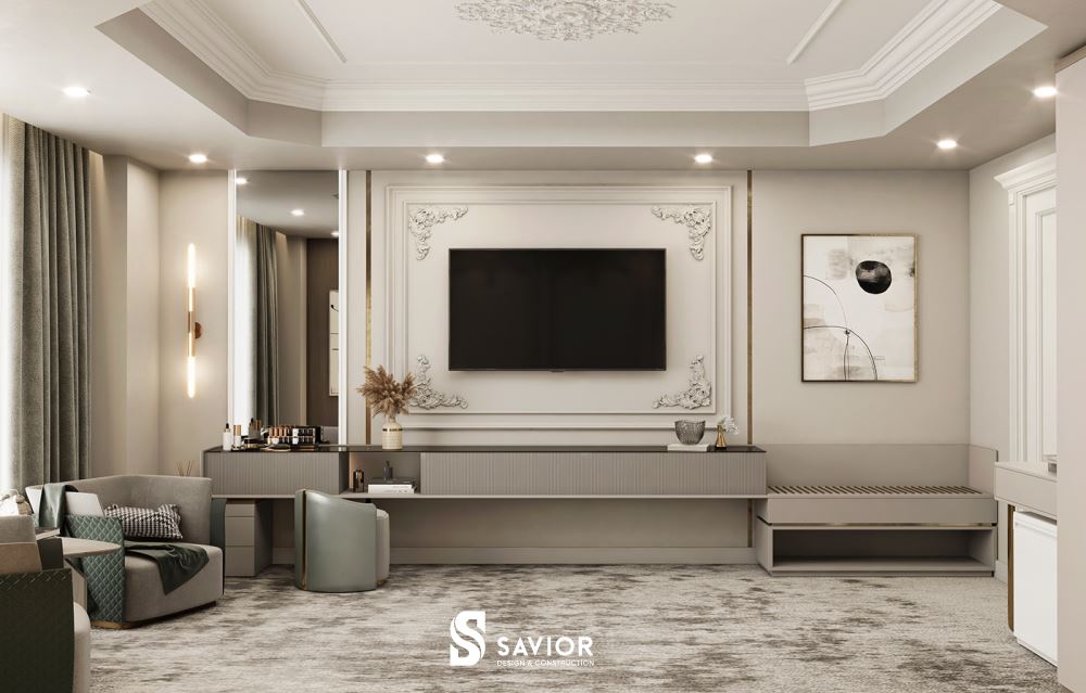 Không gian phòng ngủ sang trọng, thanh lịch nhưng cũng vô cùng gần gũi và thoải mái