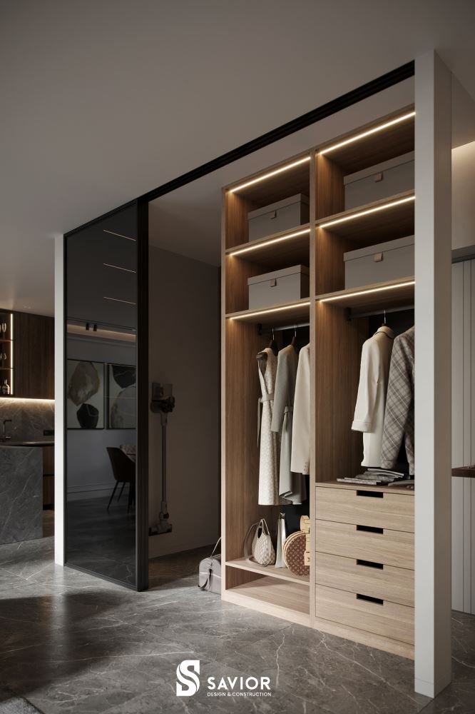 Hệ tủ quần áo đơn giản, tối ưu hóa công năng sử dụng