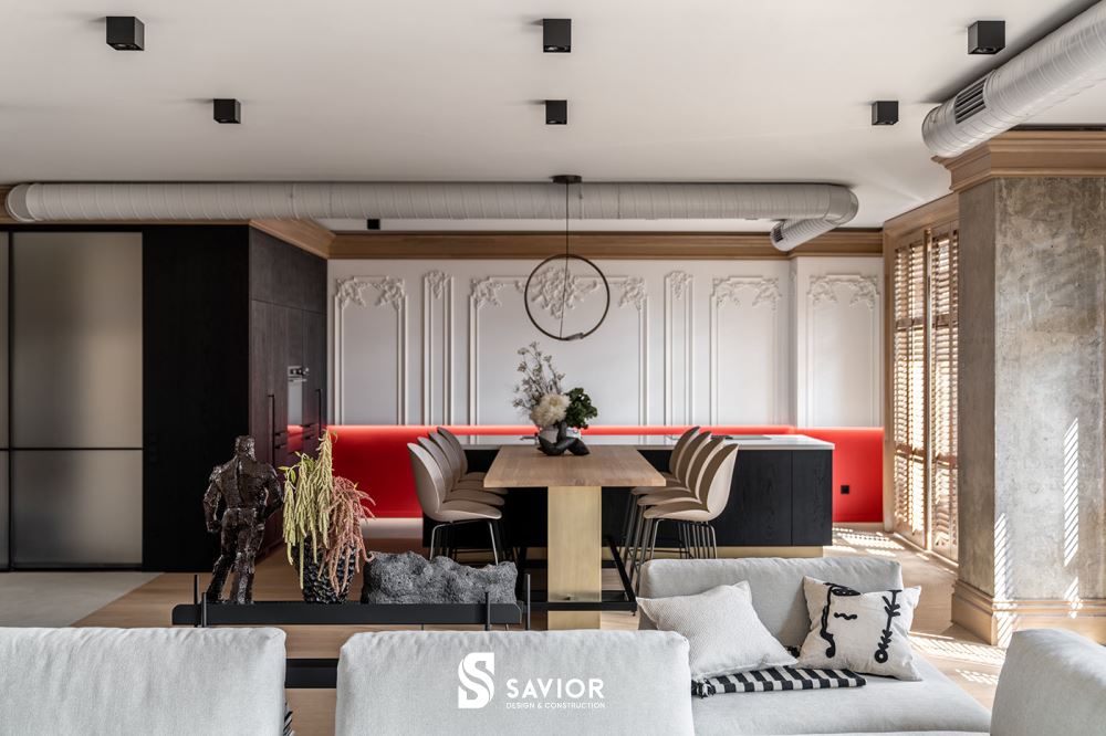 Những đường hoa văn, phào chỉ trên tường nhà làm điểm nhấn