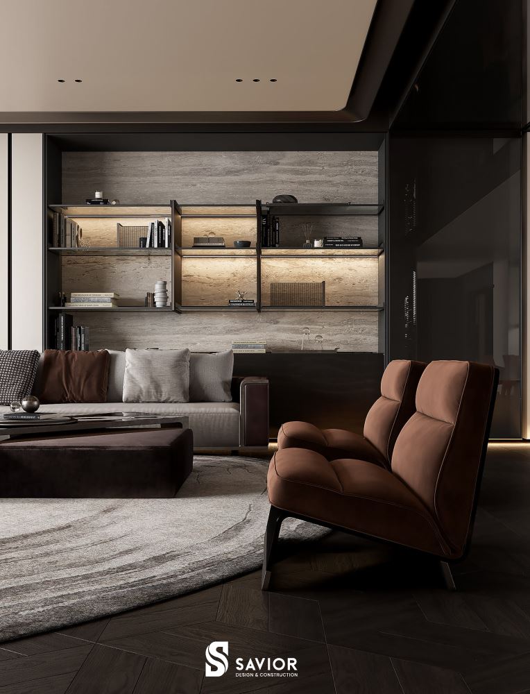 Bề mặt nhẵn bóng của nội thất tạo cảm giác thông thoáng, rộng rãi hơn