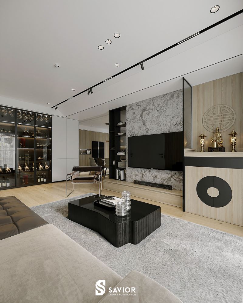 Mẫu thiết kế nội thất phòng khách nhỏ đa dạng theo từng diện tích 12 Diện tích mẫu phòng khách 25m2 thông thoáng