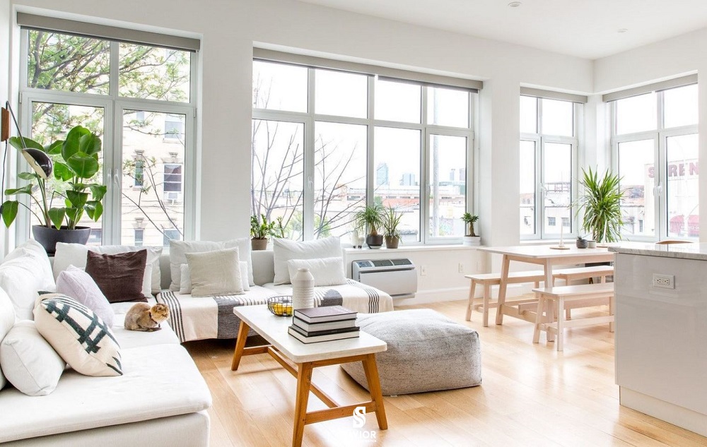 Phong cách thiết kế nội thất Scandinavian rất phù hợp và hài hòa với không gian có nhiều cây xanh