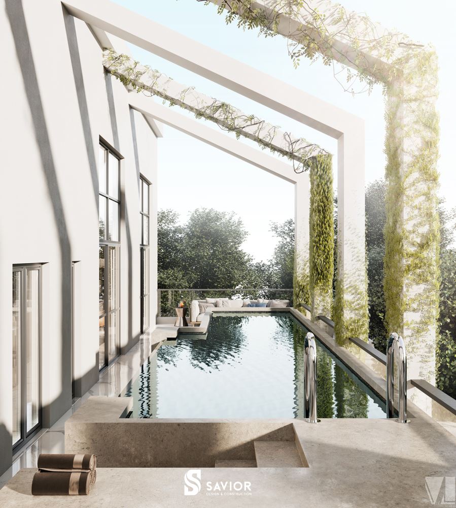 Bê bơi trên cao ngoài trời - điểm nhấn ấn tượng cho không gian thiết kế penthouse