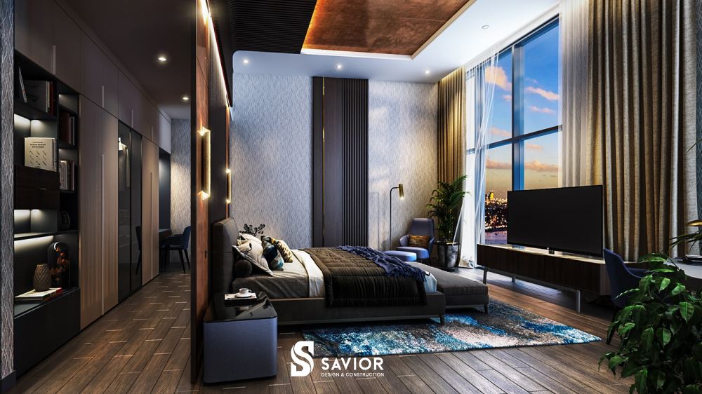 Nội thất với những đường nét ngang dọc dứt khoát, không trang trí cầu kỳ