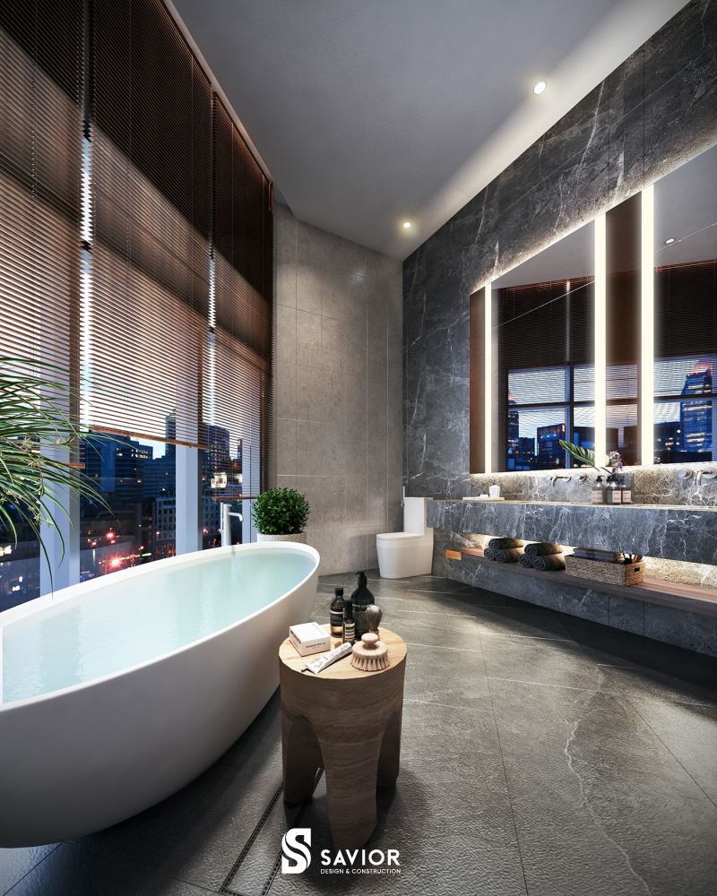 Phòng tắm Master với không gian vô cùng "chill"