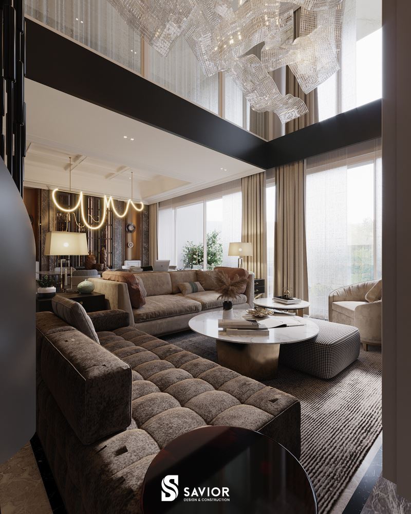 Mẫu thiết kế penthouse sang trọng, thiết kế thông tầng đầy choáng ngợp