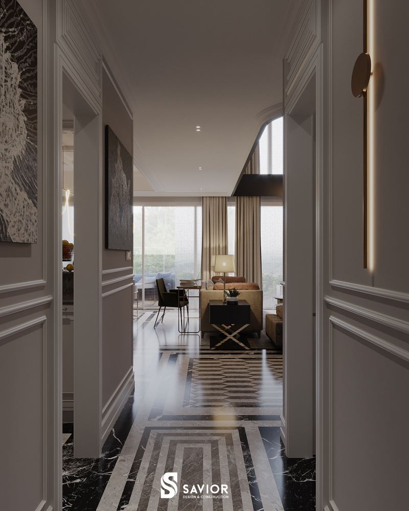 Những đường phào chỉ trên tường nhà là điểm đặc trưng quen thuộc của phong cách tân cổ điển