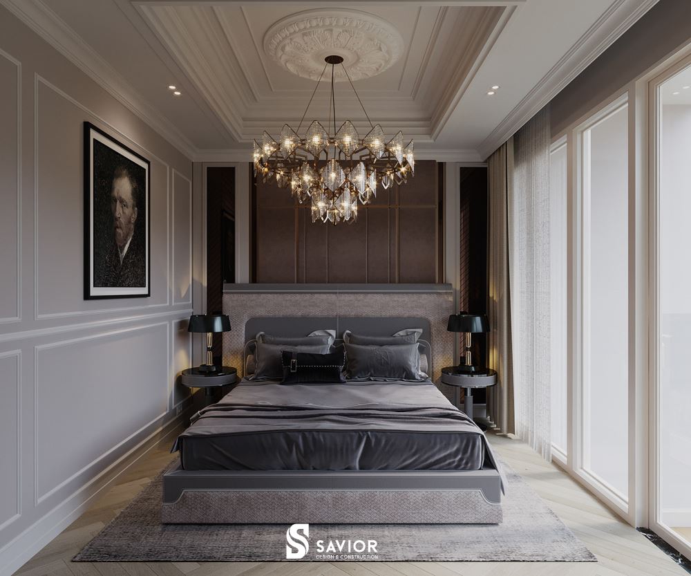 Phòng ngủ thiết kế ấm cúng với tông màu nhã nhặn