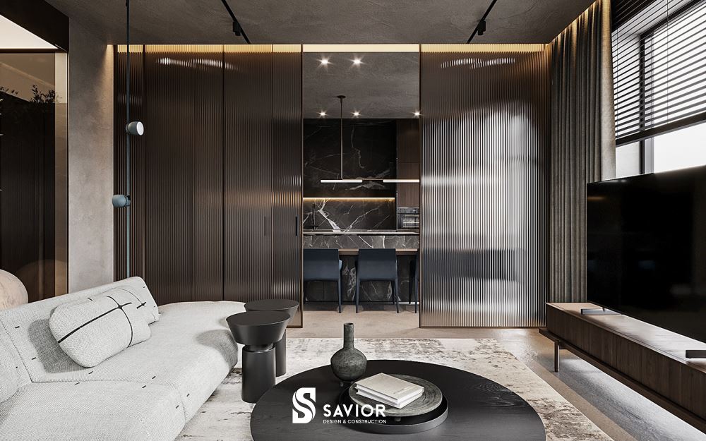 Tông màu đen - trắng làm chủ đạo cho căn hộ penthouse