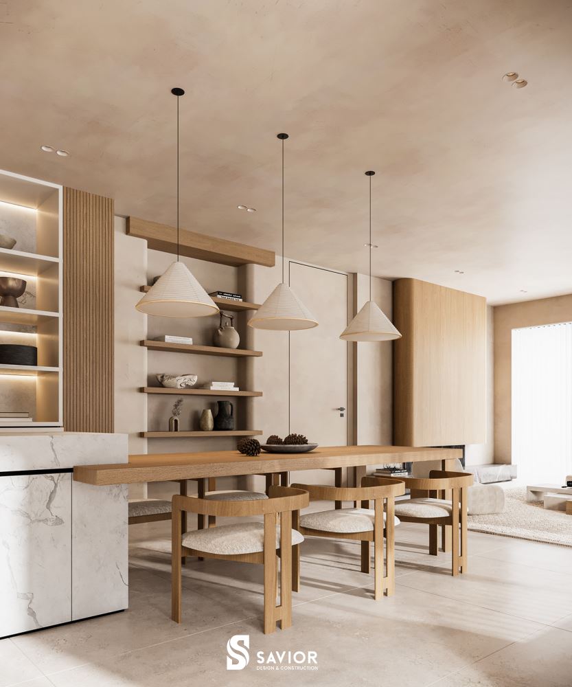 Không gian nhà bếp thông thoáng, rộng rãi