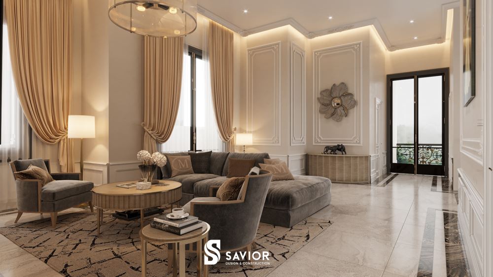 Tổng hợp 25+ Mẫu thi công nội thất biệt thự sang trọng, cuốn hút 16 Tại tầng 2 căn biệt thự có một khu vực phòng khách nhỏ làm nơi tiếp đón khách