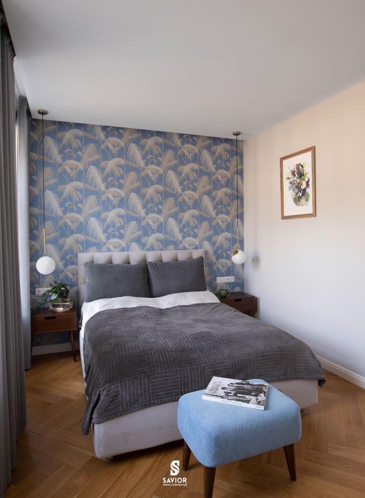 Phòng ngủ diện tích nhỏ được sắp xếp ngăn nắp, đảm bảo công năng sử dụng