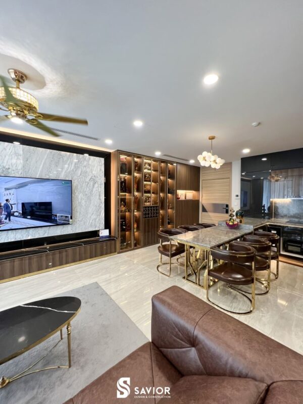 Thi công nội thất trọn gói tận tâm, giá trực tiếp tại nhà máy sản xuất 6 Chất liệu thi công chính là gỗ công nghiệp