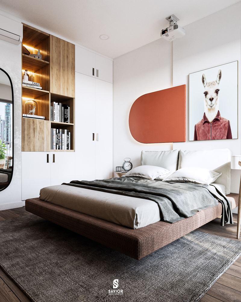 10+ Thiết kế thi công nội thất tại Bắc Ninh đẹp - ấn tượng 6 Phòng ngủ phong cách Retro tối giản