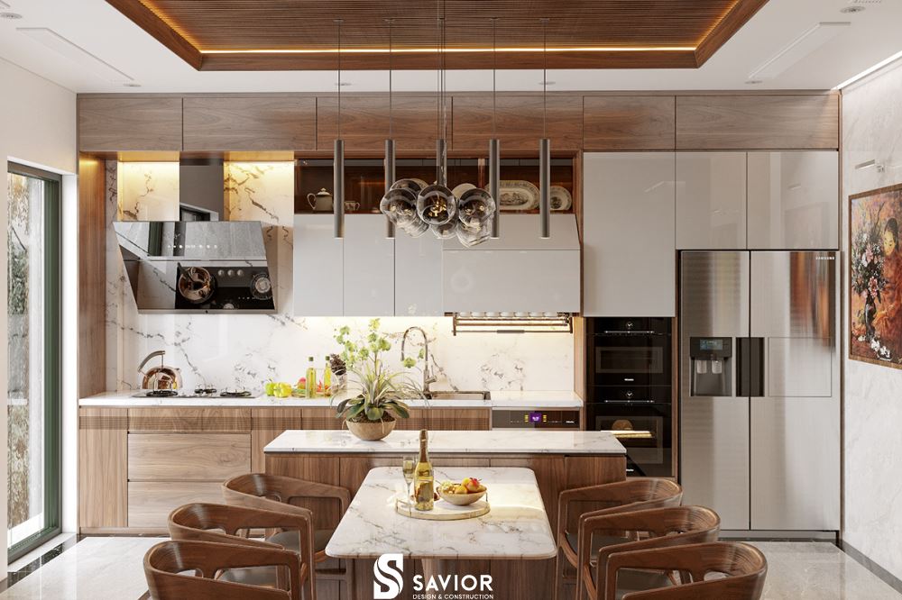 Top 6 mẫu tủ gỗ óc chó xu hướng nổi bật nhất năm 2023 2 Tủ bếp chữ I thiết kế nhỏ gọn, kiểu dáng bắt mắt, phù hợp với những không gian bếp diện tích nhỏ