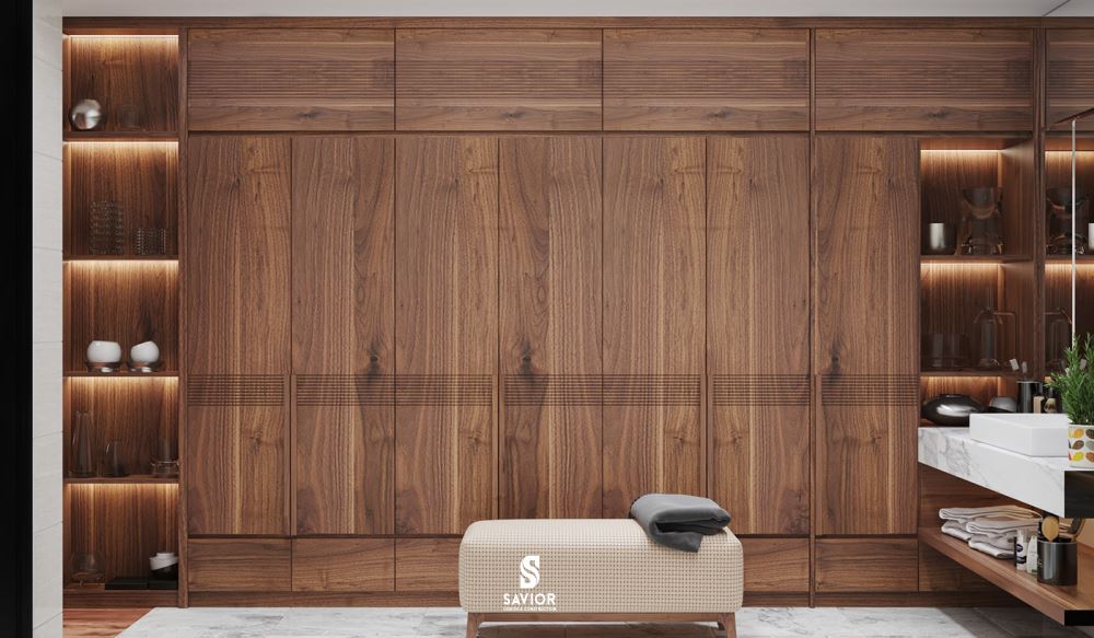 Top 6 mẫu tủ gỗ óc chó xu hướng nổi bật nhất năm 2023 6 Tủ đựng quần áo gỗ óc chó thiết kế 4 ngăn rộng rãi