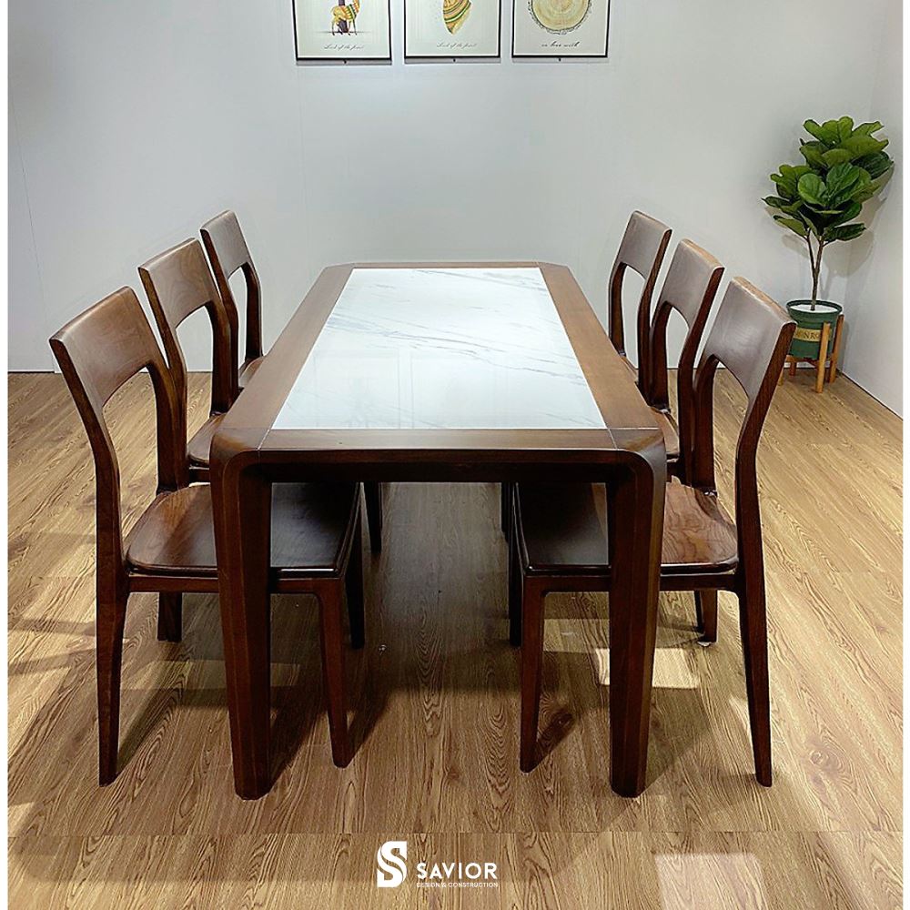 Ý tưởng bàn ăn gỗ óc chó 6 ghế ấn tượng cho phòng bếp 4 Mẫu bàn ăn sang trọng phù hợp với bàn ăn nhỏ gọn