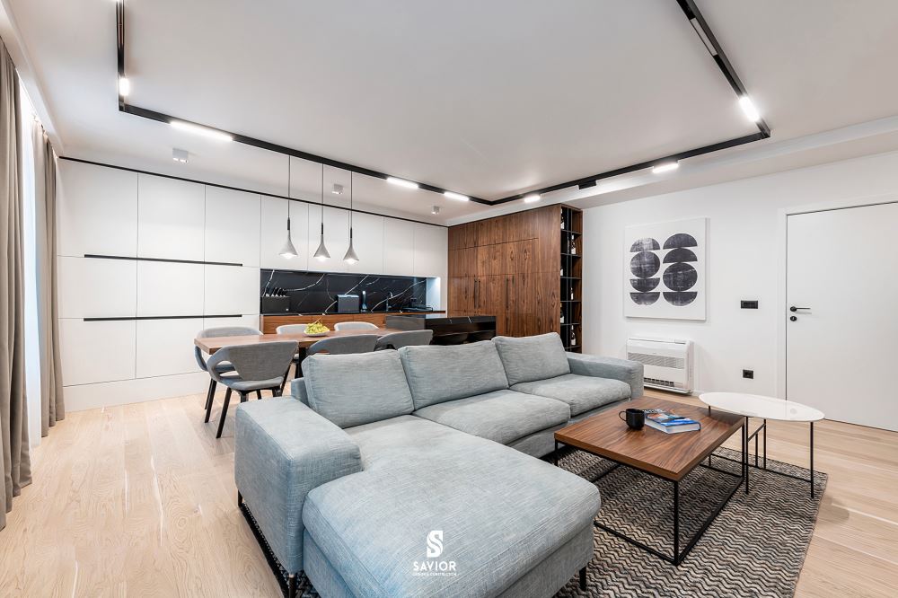 Mẫu bàn trà chân thép chắc chắn cho không gian phòng khách