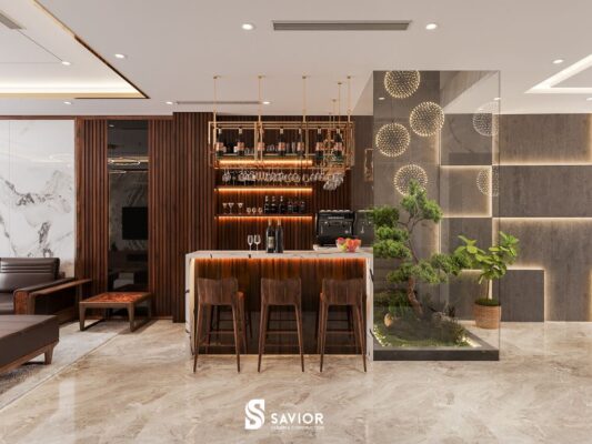 Không gian quầy bar - khu giải trí cho cả gia đình