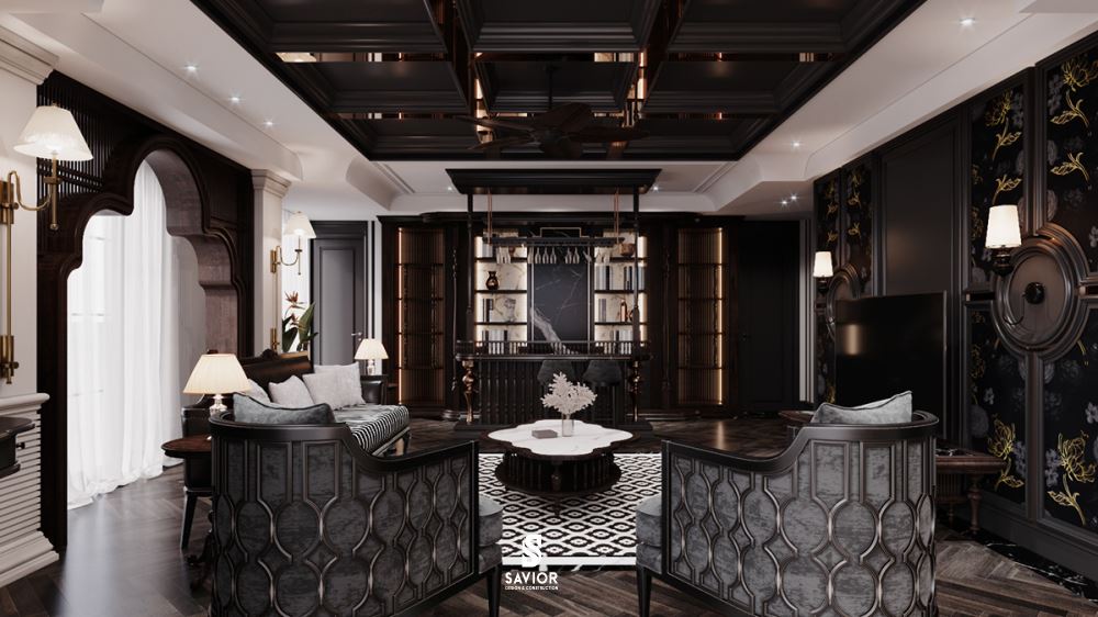 Lối thiết kế phong cách Indochine rất phù hợp với những không gian có diện tích rộng