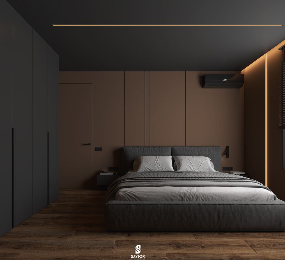 Không gian phòng ngủ chung cư với thiết kế tối giản nhưng đầy mạnh mẽ