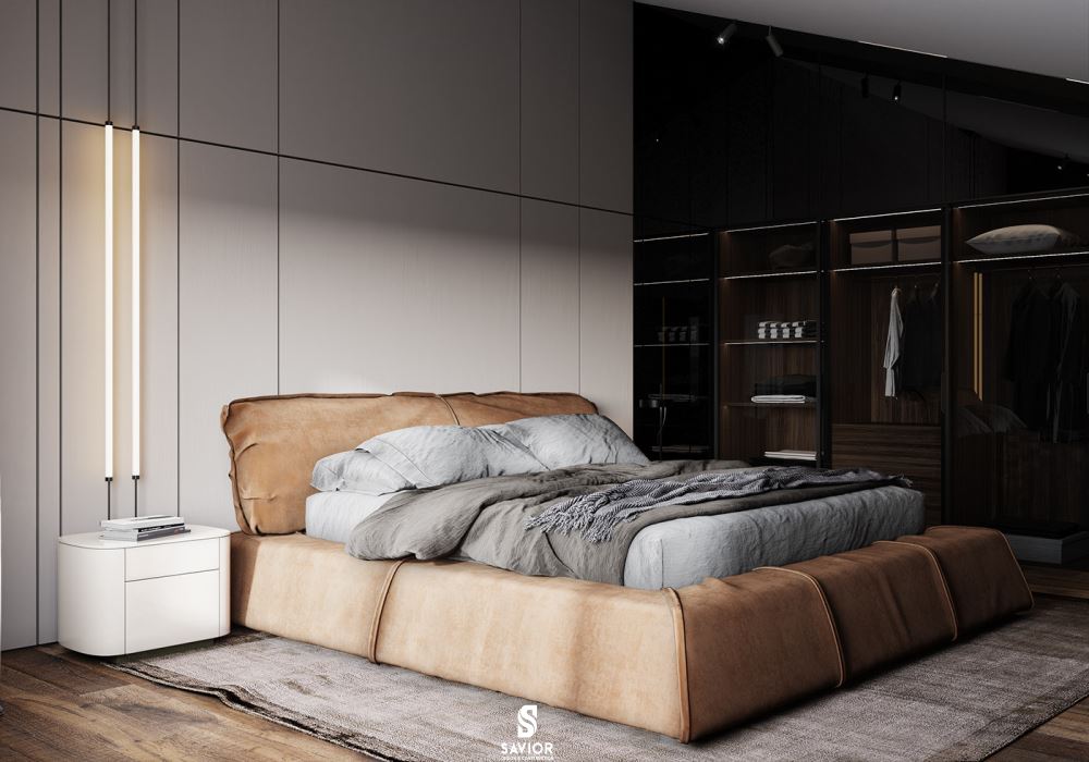 Mẫu thi công nội thất phòng ngủ Master chung cư dành cho hai vợ chồng