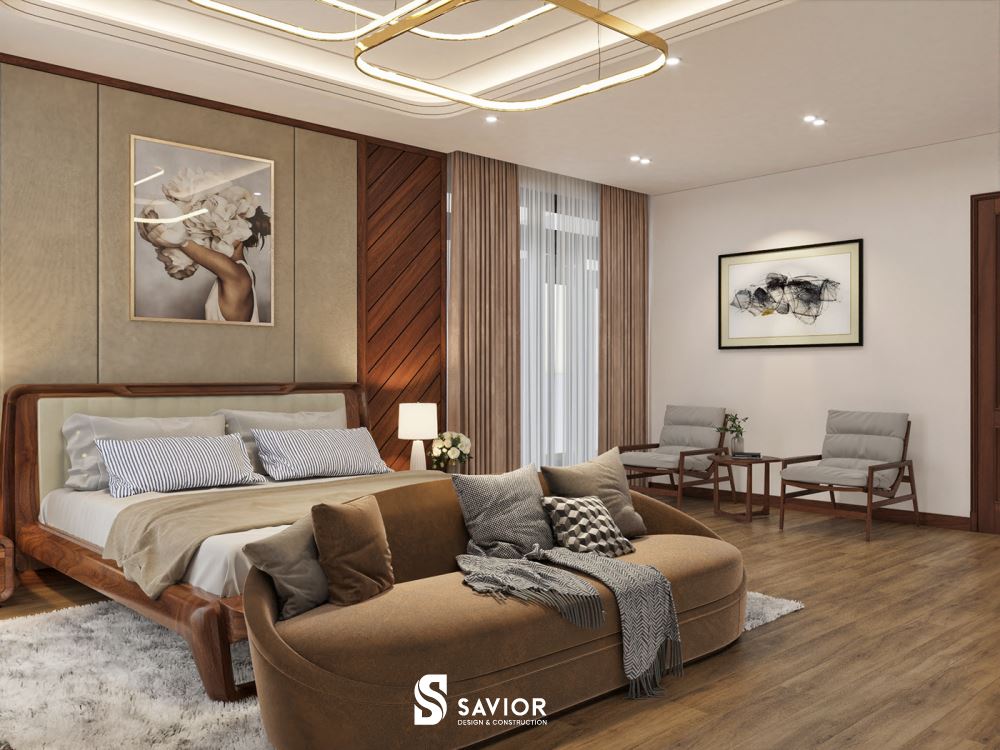 Giường ngủ gỗ óc chó khoảng 40 - 60 triệu đồng