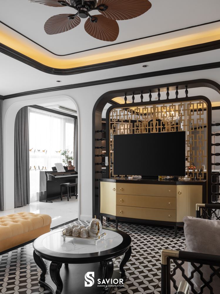 Vách ngăn phòng khách, phòng bếp 